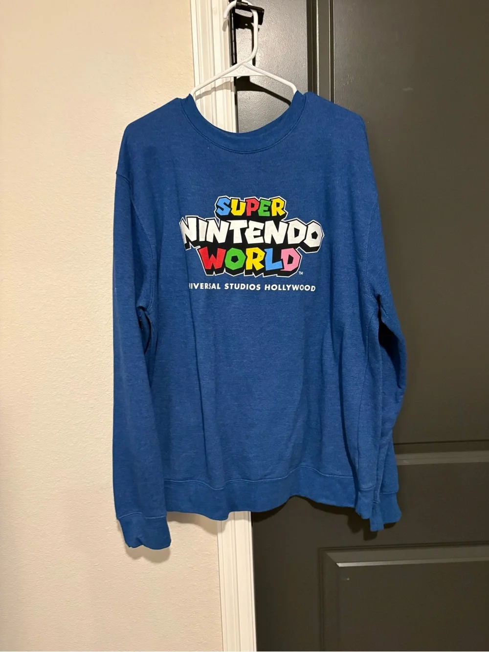 Super Nintendo World Blue Crewneck Sweatshirt - Universal Studios Hollywood